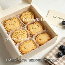 1/3pcs/Set Cartoon Cat Biscuit Mold Small Fish Cat Claw Cookie Cutter Embossers Biscuit Molds Fondant Cake Decoration Tools - White - View 4