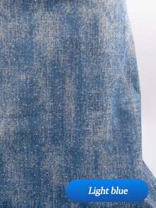 1 lembar (48cm*150cm) Kain Denim Berkilau Motif Berlian. Kain Denim Motif Salju yang Modis dan Unik, Cocok untuk Proyek Jahit DIY, untuk Membuat Pakaian, Aksesoris, dan Tas. Kain Latar Belakang Dekoratif - Denim Kepingan Salju Berlian Imitasi - View 13