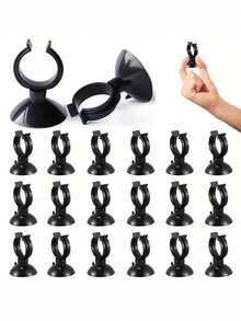 Aquarium Clips/Durable PVC And PP Material/Secure Grip For Heaters, Tubing, Plants/Stylish Design, Sturdy Structure, No Battery Required - Black - View 1