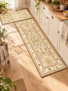 1/2pcs Diatomaceous Earth Bath Mat, Bohemian Floral Pattern Style, Super Absorbent, Non-Slip, Perfect For Bathroom, Kitchen And Dining Room, Quick Drying, Ideal Home Decor And Bathroom Mat Gift, Holiday Gift! - Multicolor - View 4