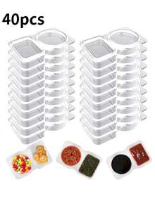 Portable Dual-Compartment Sauce Container, Reusable Plastic Dip Tray With Lid, Multi-Function Dip Cup, Dual-Compartment Snack Box With Sauce, Suitable For Back To School, Travel Snacks And Sauces, Beach Snacks, Parties - Multicolor - View 12