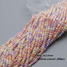 2strands Around 200pcs 3.5x3mm Glass Beads For Necklace Bracelets Making - Water Dye MKL - View 12