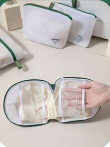 Cute Embroidered Square Bra Wash Bag, Washing Machine Laundry Net Bag For Underwear Protection, Anti-Tangle Anti-Deformation Mesh Bag With Hanging Strap - View 4
