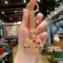 Hasbro New Double-Sided Rhinestone Cute KT Cat Keychain Pendant, Premium Girls Bag Charm, Car Decor Hanging Ornament - One Size - View 7