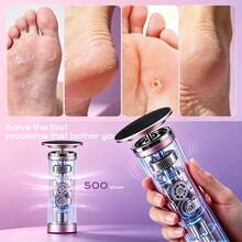 Electric Callus Remover For Feet, 5‑Speed Adjustable 360° Clockwise & Counter‑Clockwise Rotation Foot Polisher With 2 Types Grinding Discs & 60Pcs Sandpaper Sheets, Pedicure Foot Care Tool, Ideal Gift For Wife Girlfriend - Pink - View 6