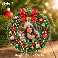 1 buah Ornamen Foto Personalisasi, Ornamen Natal Bingkai Kustom, Hadiah Kenang-kenangan Foto untuk Pasangan, Keluarga, Dekorasi Pohon Natal, Hadiah Natal - MultiWarna - View 16