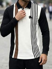 Men's Knight Print Colorblock Casual Daily Polo Shirt - Multicolor - View 4