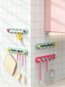 10/1pc Suction Cup Rotatable Row Hooks, No‑Drill Strong Load‑Bearing Wall Hangers, Multicolor Dopamine Style, Plastic Material, Multi‑Scene Use For Bathroom Kitchen Entryway Behind Door, Household Storage Organizer Hooks For Daily Home Organization - Multicolor - View 8