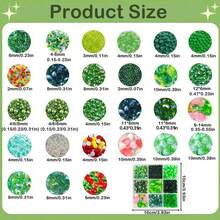 6pcs DIY Beaded Plant Set, Green Glass Beads Moss Iron Wire Group, Handmade Hanging Pot Plant Decor Home Decoration Craft Materials - A - View 2