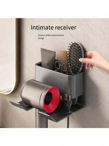 1pc Wall Mounted Hair Dryer & Phone Holder, Suction Cup Installation And Strong Adhesive, Easy Install Without Drilling. Suitable For Garden Layout, Soft Rubber Parts, Holiday Essentials, Exquisite Room Decor. - Multicolor - View 2