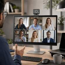 Computer Webcam, 1080P Full HD USB Camera With Privacy Cover And Built-In Microphone, Plug & Play Computer Network Camera, Suitable For Video Conferencing, Online Courses, Live Streaming, Video Calls (1080P) - Black - View 6