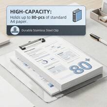 1 Set A4/A5 Transparent Clipboard Folder With Metal Clip, Gold And Silver Options, Suitable For Nurses, Students, Office And Restaurant Use, Applicable For Notes, Forms, Documents And Drawing - Multiple Styles - View 3