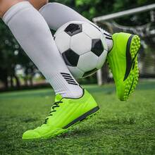 Football Shoes With Studs Design, Upper Featuring Multiple Color Combinations With Vibrant Prints, Sole With Evenly Distributed Studs Suitable For Natural Grass Or Artificial Turf Football Matches Or Training - Green - View 8
