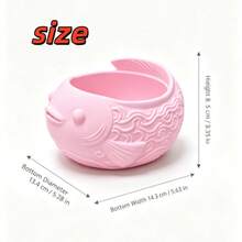 1pc Pink Cute Fish-Shaped Storage Bowl, Desktop Organizer Box, Jewelry Storage Tray, Makeup & Accessories Storage Box, Cartoon Animal Decor, Small Item Storage Box, Suitable For Bedroom, Desk, Vanity, Bathroom Countertop, Home Decor, Creative Gift For Women And Girls - Multicolor - View 5