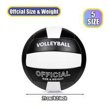Black & White - Upgraded Volleyball Inflatable Set, Size 5 Soft Volleyball, Durable Beach Volleyball, Suitable For Beginners, Training & Competition, All-Season Use - Black and White - View 2