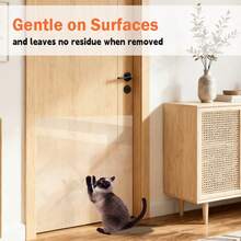 Transparent PVC Anti-Cat Scratch Tape, Clear Double-Sided Self-Adhesive Anti-Cat Scratch Tape, Invisible Wear-Resistant Furniture Scratch Protection Film, For Leather Sofa And Wall, Easy To Apply Without Residue, Cat-Specific Anti-Scratch Sticker, Invisible And Aesthetic For Cat-Friendly Home Environment - View 9