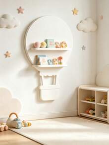 Hot Air Balloon Shaped Baby Room Double Layer Floating Wall Storage Shelf, Decorative Wall Display Rack For Storing Baby Supplies And Picture Books - Hot Air Balloon - View 1