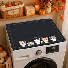 Cute Cartoon Kitten Print Washing Machine Top Cover Mat, Non‑Slip Waterproof Dust‑Proof Dryer Protector Pad For Laundry Room - Cute Kitten - View 6