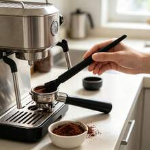 1pc Black Handheld Coffee Dusting Brush, Fine Soft Bristles, Easily Clean Coffee Grinder And Coffee Handle Residue, Convenient Operation, Suitable For Home Coffee Making, Tea Studio, Coffee Shop, Maintain Coffee Equipment Clean And Tidy - Multicolor - View 1