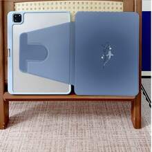 1件純色灰藍極簡線條藝術鯨鯊360°可旋轉平板保護殼，相容 iPad 11/A16/10代/Air4/5/6/Pro 12.9，相容 Galaxy Tab A8/A9 Plus/S6 Lite/S7/S9FE PLUS，相容小米，適合工作、旅行與居家使用，相容 OPPO Pad，相容 MatePad，相容 Vivo Pad，相容 Honor Pad，相容 Pad - 彩色 - 查看 8