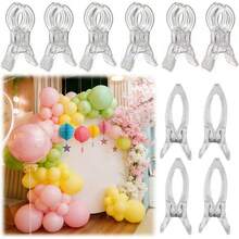 13pcs Heavy Duty Transparent Plastic Spring Clamps, Strong High Load Bearing Multi-Function Fixing Clips, Suitable For Balloon Arch Setup, Birthday Party Backdrop Decoration, Handicrafts, Woodworking Clamping, Photography Backdrop, Durable Non-Slip Base Design, Universal Large Size Fixing Accessories For Party Decor - Multicolor - View 2