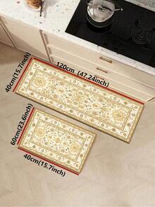 1/2pcs Diatomaceous Earth Bath Mat, Bohemian Floral Pattern Style, Super Absorbent, Non-Slip, Perfect For Bathroom, Kitchen And Dining Room, Quick Drying, Ideal Home Decor And Bathroom Mat Gift, Holiday Gift! - Multicolor - View 14