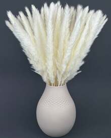 15-Piece Dried Flower Set, White And Gold Pampas Grass In Large And Small Sizes For Home Decor - 15 Pieces - View 7