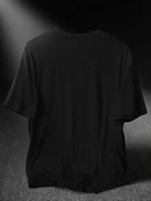 Custom Basic T-Shirt Unisex, Summer Outfits , Autumn Outfits Upload High Definition Photo & Text, Personalized Birthday & Anniversary Gift. - Black - View 6