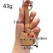 Hasbro New Double-Sided Rhinestone Cute KT Cat Keychain Pendant, Premium Girls Bag Charm, Car Decor Hanging Ornament - One Size - View 2