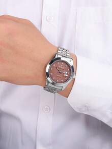 RICECGO A Classic Men's Quartz Business Watch, Perfect For Both Business And Casual Occasions-An Ideal Holiday Gift - Silver - View 6