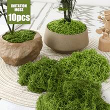 10pcs Realistic Artificial Moss For DIY Indoor/Outdoor Decoration, 24*24cm Coverage Area, Suitable For Glass Containers, Aquariums, Flower Pots And Landscape Beautification - Easy To Install, Low Maintenance Durable Plastic Moss For Home Garden Decor - Multicolor - View 3