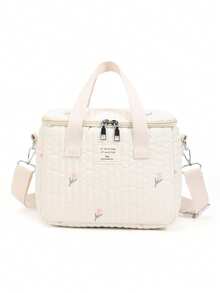 1pc Ins Bear Design Large Capacity Mommy Bag, Handheld, One Shoulder, Crossbody, Fashion Embroidered Diaper Bag - Multicolor - View 8