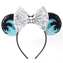 asmodee 1pc Disney Halloween Mouse Ear Headband, Jack Skeleton Ghost Sequin Bow Hair Accessory, Cosplay Party Costume Decoration Headpiece - Style Random - View 2