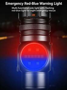 ZKBBO 1pc Rechargeable LED Flashlight, Laser Beam Technology, High Power Tactical Flashlight, Digital Battery Display, COB Side Light, Magnetic Base, Portable Camping Hiking Emergency Flashlight - Black - View 7
