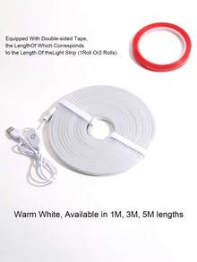 Warm White USB Touch Neon Light Strip, LED Flexible Neon Light Strip With Adjustable Brightness And Soft Light, Home Decor Ambient Light Strip, Cabinet Light, Mirror Light, Party Decoration, Christmas And Other Holiday Decoration, Modern Lighting - Neon LED Strip - View 10