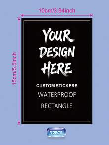 1/32/72/104pcs Custom Printed Rectangle Labels For Bottle, Personalized Waterproof Rectangular Stickers, Customized Printed Rectangle Label For Candles, Jars, Packaging Seals, Product Labels, Rectangle Sticker For Business Logo - Multicolor - View 94