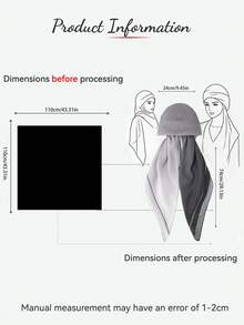 1PC Women's Gradient Black & White Instant Hijab, New Gradient Hijab, Fashion Print Slouchy Hijab Scarf, Easy To Wear, Casual Versatile For Daily Use - Black and White - View 4