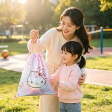 Mesuca Printed Drawstring Bag, Portable One Shoulder Storage Bag, Thanksgiving, Christmas, New Year Holiday Gift Bag, Fashionable Multi-Functional Storage Bag, Suitable For Party, Shopping, Travel, Holiday Decoration Items - Multicolor - View 2