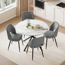 White Table + Grey Chair