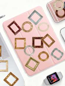 50pcs Vintage Hollow Frame Stickers – Baroque Ornate Gold Picture Border Decals – Aesthetic Antique Photo Frame Stickers For Scrapbook Journal Planner Collage & DIY - Mocha Brown - View 9