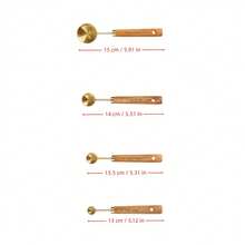Rosewood Handle Stainless Steel Gold-Plated Measuring Spoons 4/5/9pcs Set - Yellow - View 9