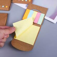 5pcs Portable Kraft Paper Notebook Set, Detachable Memo Notepad, Creative Gift Sticky Notes, Portable Kraft Paper, Note Pad, Student Tearable Memo Sticky Notes - one-size - View 3
