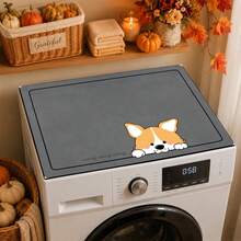 Luckybutterfly Cute Corgi Dog Print Washing Machine Top Cover Mat, Non‑Slip Waterproof Dust‑Proof Washer Dryer Protective Pad Laundry Room Decor - Puppy - View 6