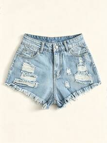 Women Denim Shorts - 2079 - View 2