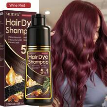 This 5-In-1 Ginseng & Reishi Mushroom Hair Dye Shampoo Uses A Plant-Based Formula, Gentle And Non-Irritating, Nourishes Hair, Makes Hair Shiny And Smooth, And Long-Lasting Color After Dyeing. Suitable For All Hair Types. - Multicolor - View 5