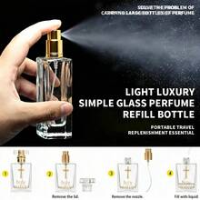 1.69oz Reusable Spray Bottle With Dynamic Gold Pattern, Refillable Cosmetic Spray Bottle With Perfume Dispensing Pump, Portable Perfume Refill Tool, Suitable As Valentine's Day Gift, Date Gift, Birthday Gift, And Travel Accessory - Multicolor - View 10