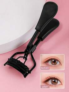 Portable Eyelash Curler With Silicone Pad, 2pcs Black Eyelash Curler With Comb, For Curling And Shaping, Doesn't Damage Eyelashes, Lash Lift, Big Eye Effect, Suitable For Daily Makeup And Curling Eyelashes - Black - View 7