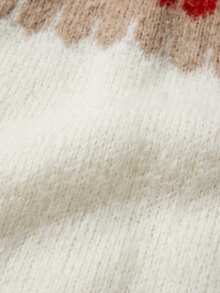 Women's Multi-Color Raglan Sleeve Pullover Sweater - Apricot - View 6
