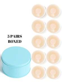 6/10/12pcspcs Reusable Invisible Nipple Covers, Seamless & Non-Slip, Suitable For Various Occasions, Summer Essentials - Multicolor - View 12