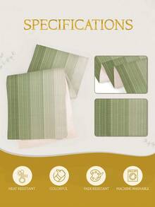 1pc Minimalist Striped Gradient Style Table Runner, Modern Living Room Dining Mat Tablecloth, Dry Cleanable, Machine Washable, Suitable For Kitchen Dining Table Party Wedding Decoration Vintage Style, Suitable For Entryway, Family Gathering, Coffee Table, Living Room, Microwave Dust Cover - Light Green - View 7